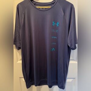 Under Armour Men's HeatGear Tee with Blue Logo